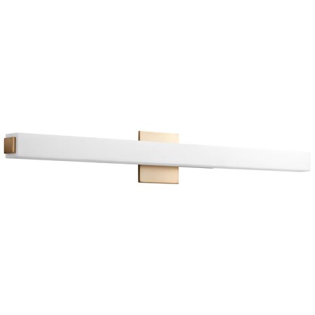 Oxygen Adelphi Vanity, 2-Light, LED, Aged Brass, Matte White Shade, 36"W (3-555-40 42R1X) 3-555-40